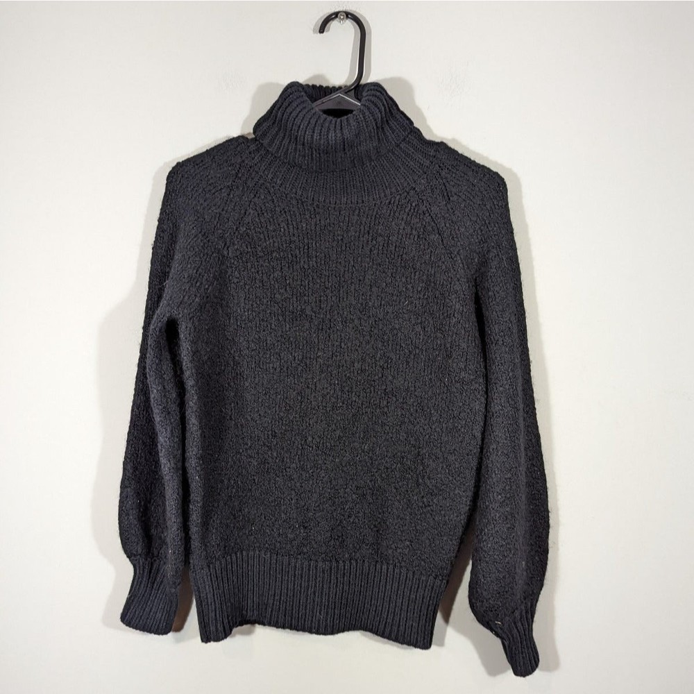 Who What Wear Women Size S Black Chunky‎ Turtleneck Wool Blend Sweater
